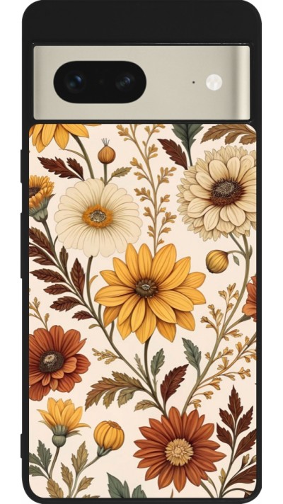 Google Pixel 7 Case Hülle - Silikon schwarz Autumn 25 Flower pattern Google Pixel 7 Case Hülle - Silikon schwarz Autumn 25 Flower pattern