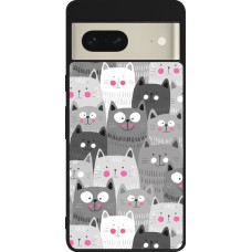 Google Pixel 7 Case Hülle - Silikon schwarz Katzenschwärme