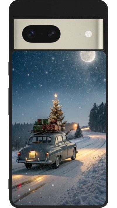 Google Pixel 7 Case Hülle - Silikon schwarz Christmas 25 Car with Tree Xmas