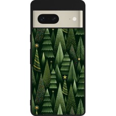 Google Pixel 7 Case Hülle - Silikon schwarz Christmas 25 Pattern Xmas Tree