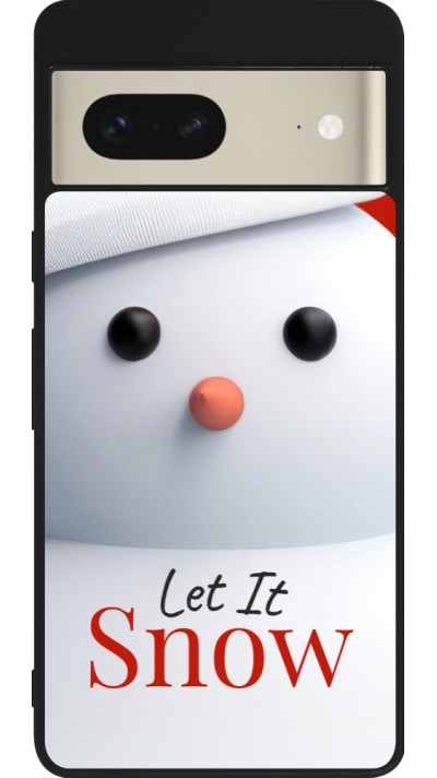 Google Pixel 7 Case Hülle - Silikon schwarz Christmas 25 Xmas Snowman