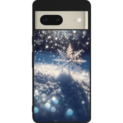 Google Pixel 7 Case Hülle - Silikon schwarz Schneeflocke Solar Glanz
