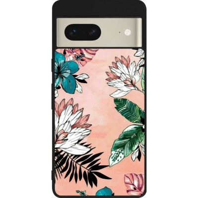 Google Pixel 7 Case Hülle - Silikon schwarz Flowers Artprint