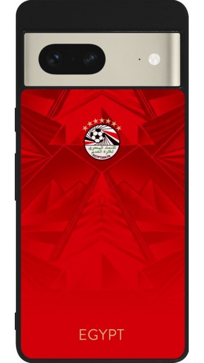 Google Pixel 7 Case Hülle - Silikon schwarz Ägypten 2026 personalisierbares Fussballtrikot