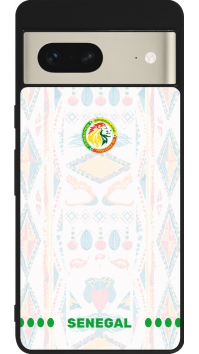 Google Pixel 7 Case Hülle - Silikon schwarz Senegal 2026 personalisierbares Fussballtrikot