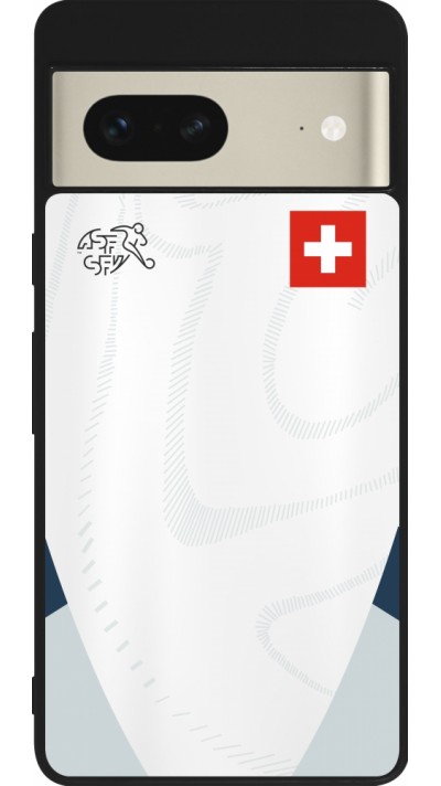 Google Pixel 7 Case Hülle - Silikon schwarz Schweiz Away personalisierbares Fussballtrikot Google Pixel 7 Case Hülle - Silikon schwarz Schweiz Away personalisierbares Fussballtrikot
