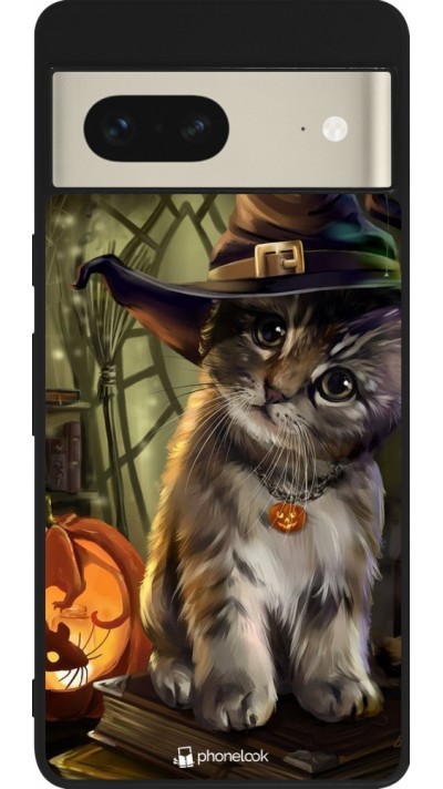 Google Pixel 7 Case Hülle - Silikon schwarz Halloween 21 Witch cat Google Pixel 7 Case Hülle - Silikon schwarz Halloween 21 Witch cat