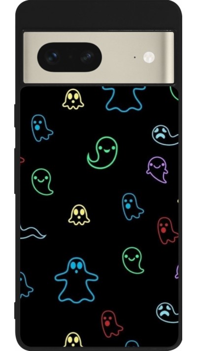 Google Pixel 7 Case Hülle - Silikon schwarz Halloween 2024 colorful ghosts Google Pixel 7 Case Hülle - Silikon schwarz Halloween 2024 colorful ghosts