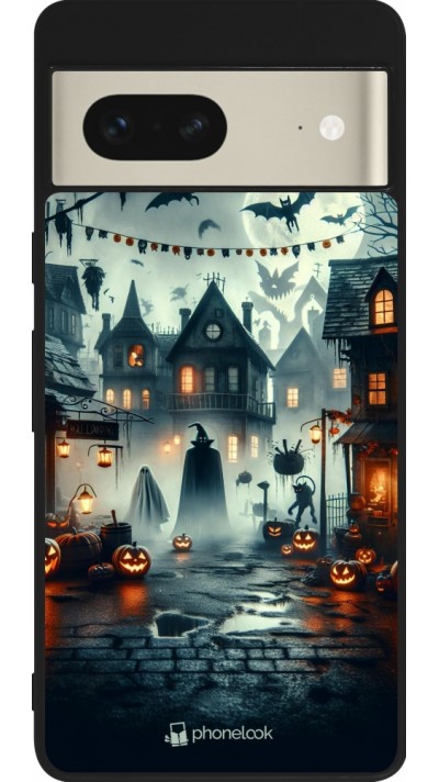 Google Pixel 7 Case Hülle - Silikon schwarz Halloween Spukstadt Google Pixel 7 Case Hülle - Silikon schwarz Halloween Spukstadt