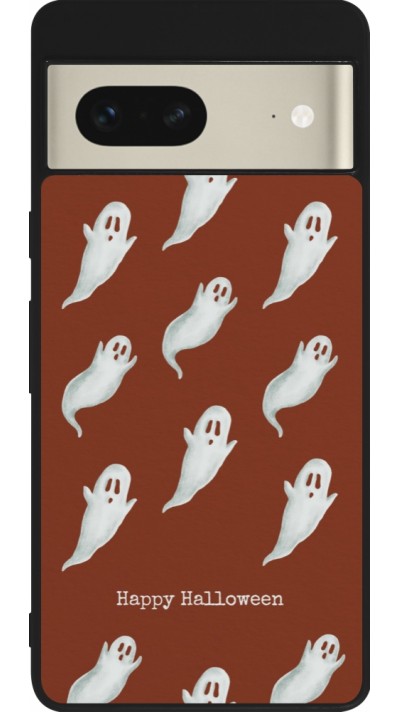 Coque Google Pixel 7 - Silicone rigide noir Halloween 2025 Pattern of ghosts