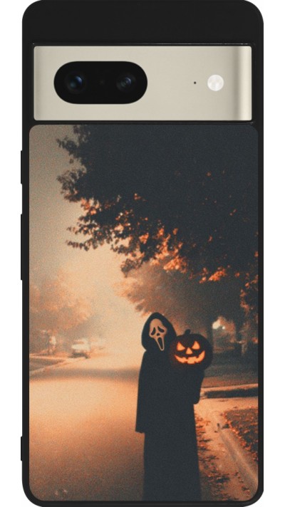 Coque Google Pixel 7 - Silicone rigide noir Halloween 2025 Scream