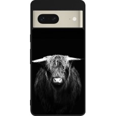 Google Pixel 7 Case Hülle - Silikon schwarz Highland calf black