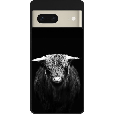 Google Pixel 7 Case Hülle - Silikon schwarz Highland calf black
