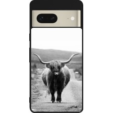 Google Pixel 7 Case Hülle - Silikon schwarz Highland cattle
