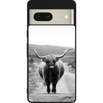 Google Pixel 7 Case Hülle - Silikon schwarz Highland cattle