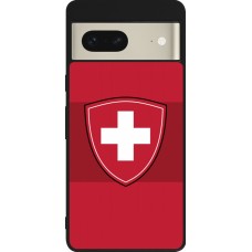 Google Pixel 7 Case Hülle - Silikon schwarz Hockey World Championship Ecusson Suisse