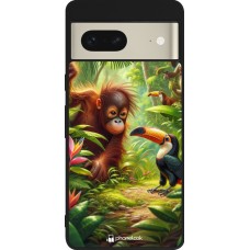 Google Pixel 7 Case Hülle - Silikon schwarz Tropischer Dschungel Tayrona