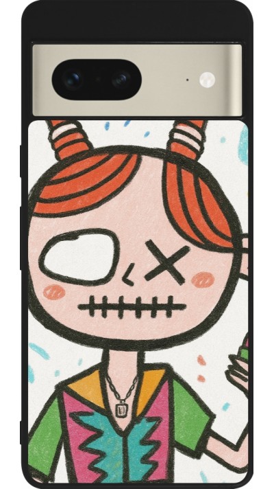 Google Pixel 7 Case Hülle - Silikon schwarz Little Girl Sketch Google Pixel 7 Case Hülle - Silikon schwarz Little Girl Sketch