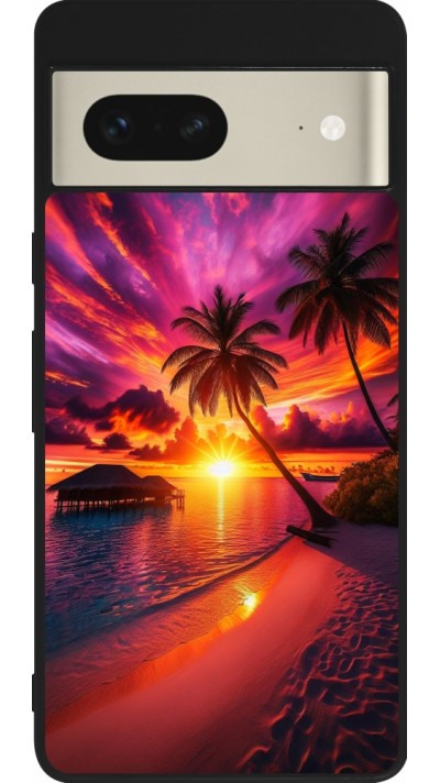 Google Pixel 7 Case Hülle - Silikon schwarz Malediven Abenddämmerung Glückseligkeit Google Pixel 7 Case Hülle - Silikon schwarz Malediven Abenddämmerung Glückseligkeit