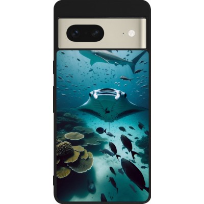 Google Pixel 7 Case Hülle - Silikon schwarz Manta Lagune Reinigung