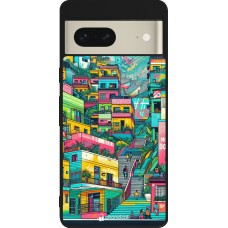 Google Pixel 7 Case Hülle - Silikon schwarz Medellin Comuna 13 Kunst