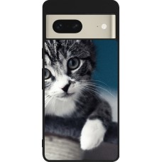 Google Pixel 7 Case Hülle - Silikon schwarz Meow 23