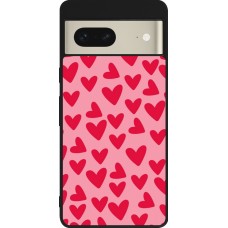 Google Pixel 7 Case Hülle - Silikon schwarz Mom 2024 kleine Herzen
