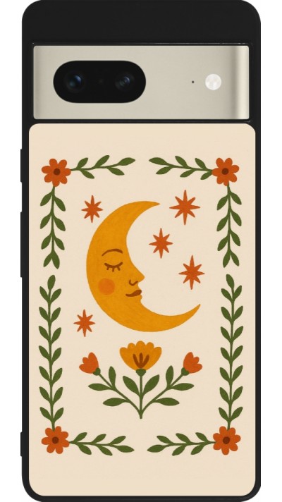 Google Pixel 7 Case Hülle - Silikon schwarz Half moon stamp 2026