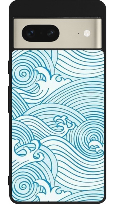 Google Pixel 7 Case Hülle - Silikon schwarz Ocean Waves Google Pixel 7 Case Hülle - Silikon schwarz Ocean Waves