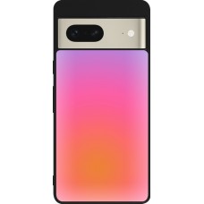 Google Pixel 7 Case Hülle - Silikon schwarz Orange Pink Blue Gradient