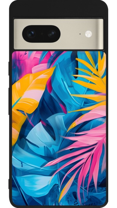 Google Pixel 7 Case Hülle - Silikon schwarz Palms Blue Google Pixel 7 Case Hülle - Silikon schwarz Palms Blue