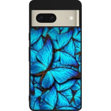 Google Pixel 7 Case Hülle - Silikon schwarz Papillon bleu