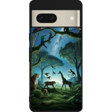 Google Pixel 7 Case Hülle - Silikon schwarz Paradies der exotischen Tiere