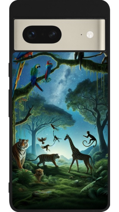 Google Pixel 7 Case Hülle - Silikon schwarz Paradies der exotischen Tiere Google Pixel 7 Case Hülle - Silikon schwarz Paradies der exotischen Tiere