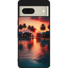 Google Pixel 7 Case Hülle - Silikon schwarz Paradies Malediven