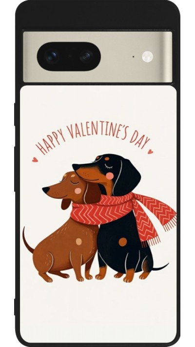 Google Pixel 7 Case Hülle - Silikon schwarz Saint Valentines Day 26 Happy Valentine