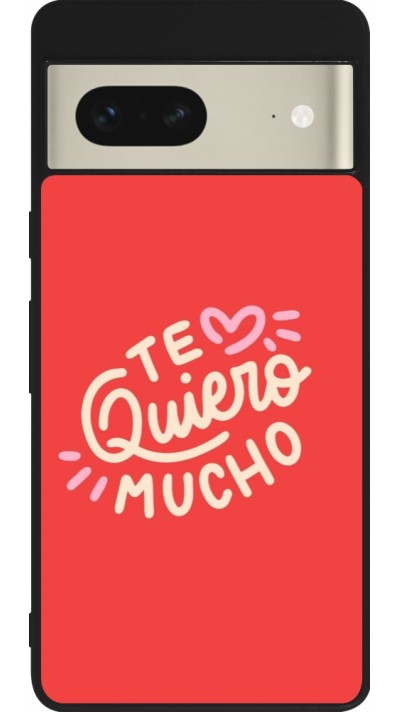 Google Pixel 7 Case Hülle - Silikon schwarz Saint Valentines Day 26 Te quiero mucho
