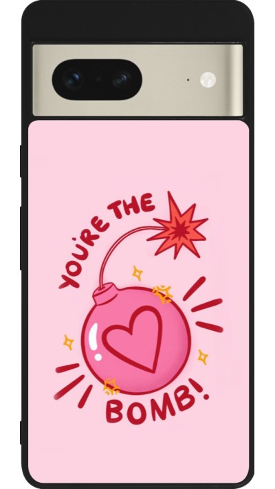 Google Pixel 7 Case Hülle - Silikon schwarz Saint Valentines Day 26 You are the bomb