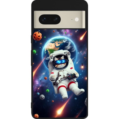Google Pixel 7 Case Hülle - Silikon schwarz VR SpaceCat Odyssee