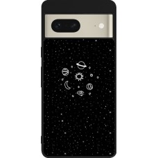 Google Pixel 7 Case Hülle - Silikon schwarz Space Doodle