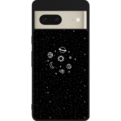 Google Pixel 7 Case Hülle - Silikon schwarz Space Doodle