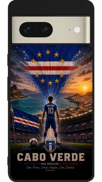 Google Pixel 7 Case Hülle - Silikon schwarz Fussball Kap Verde splash 2026