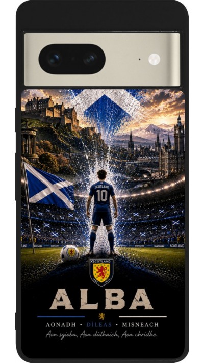 Google Pixel 7 Case Hülle - Silikon schwarz Fussball Schottland splash 2026