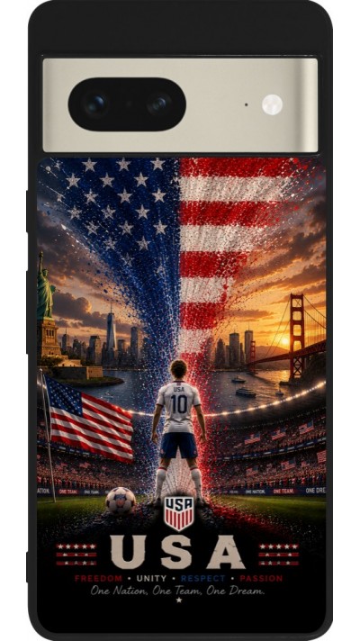 Google Pixel 7 Case Hülle - Silikon schwarz Fussball Vereinigten Staaten splash 2026