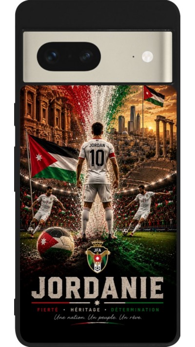 Google Pixel 7 Case Hülle - Silikon schwarz Fussball Jordanien splash 2026