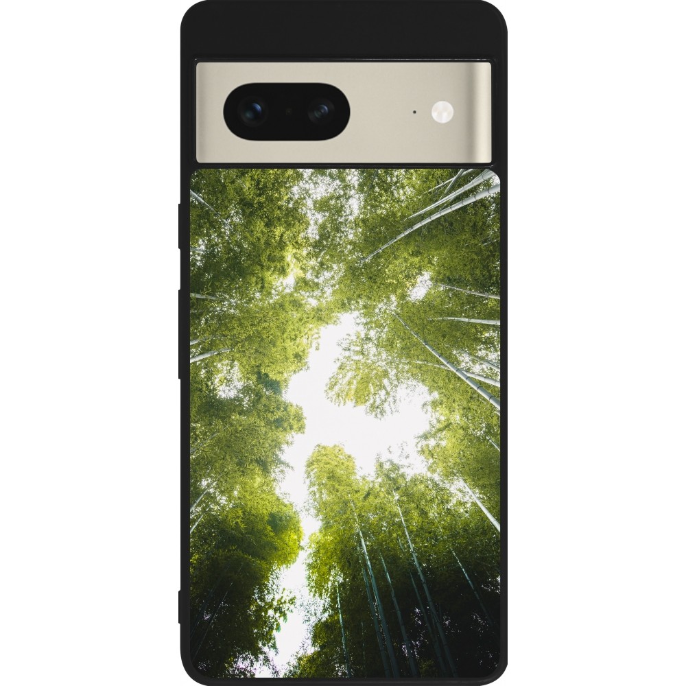 Google Pixel 7 Case Hülle - Silikon schwarz Spring 23 forest blue sky