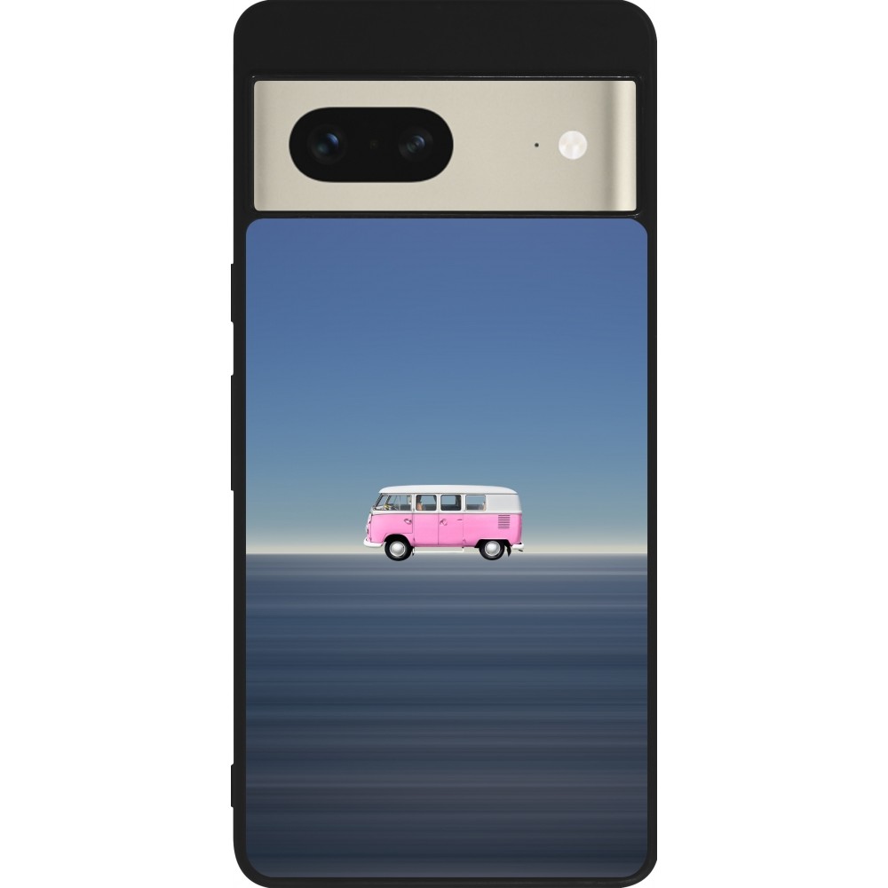 Google Pixel 7 Case Hülle - Silikon schwarz Spring 23 pink bus