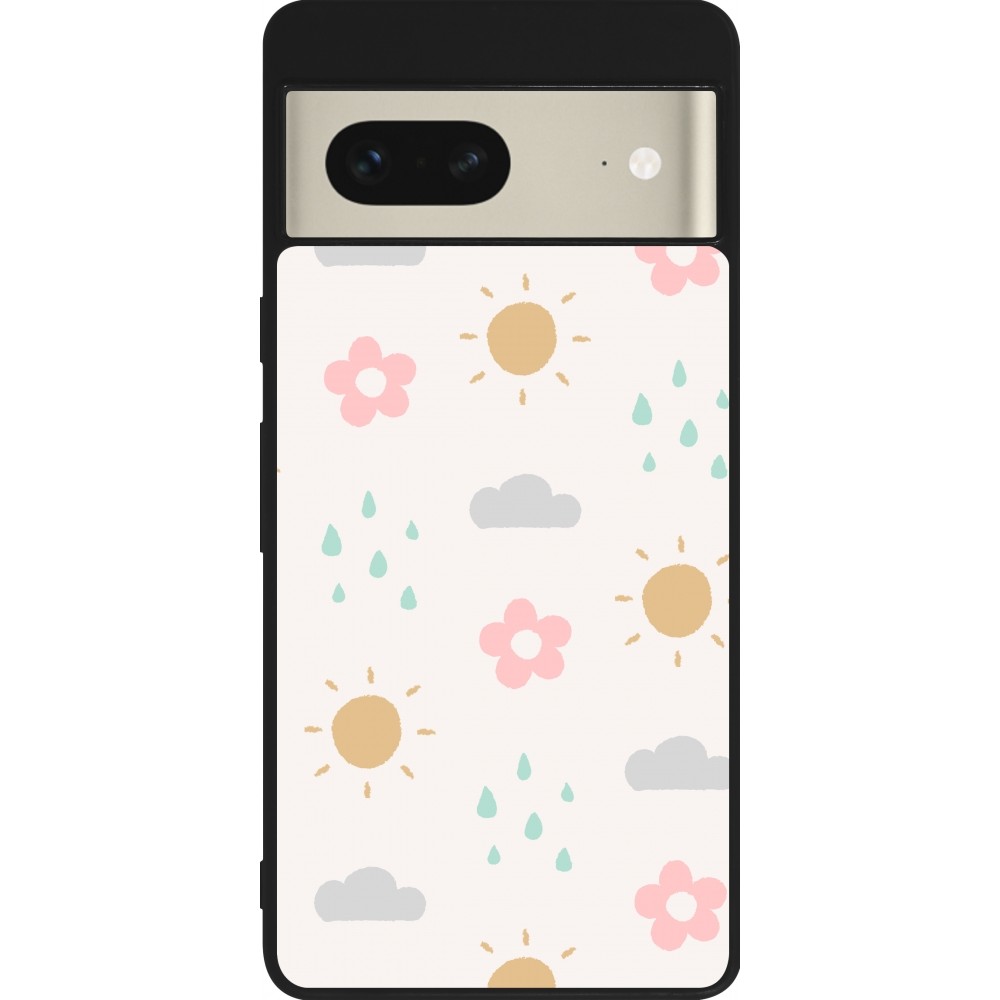 Google Pixel 7 Case Hülle - Silikon schwarz Spring 23 weather