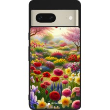 Google Pixel 7 Case Hülle - Silikon schwarz Frühling 25 Strauß Frühling