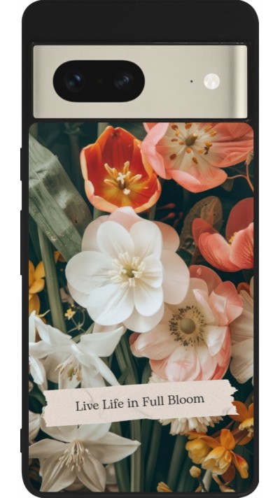 Google Pixel 7 Case Hülle - Silikon schwarz Full Bloom 2026